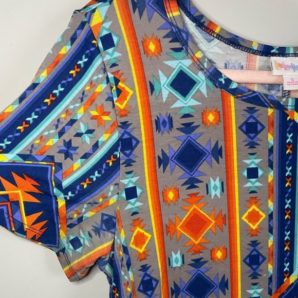 Colorful Geometric Lularoe Carly Dress - Picture 5 of 7